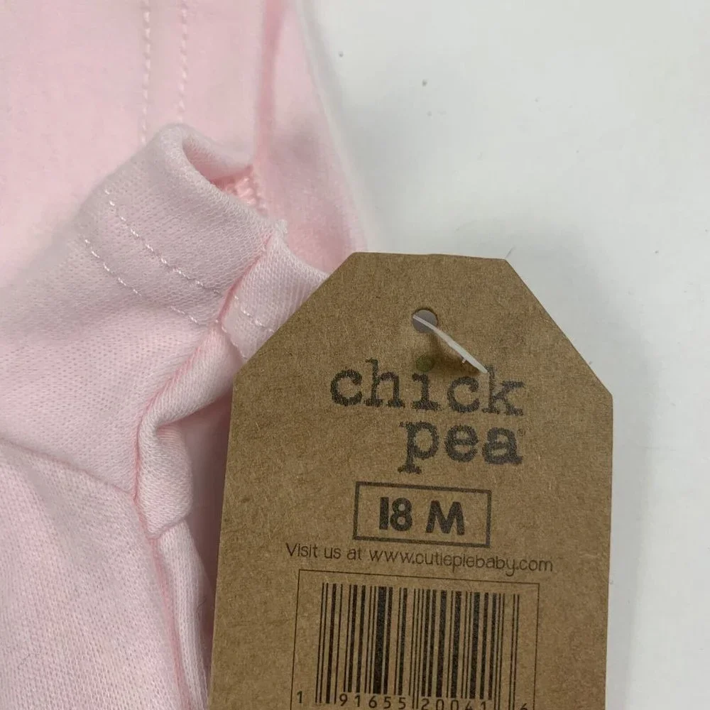 Chick Pea bodysuit Girls‎ 18 M Pink Happy Thoughts Crew Neck Short Sleeve 6211